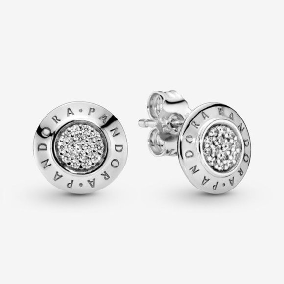 🥂Pandora Sparkling Logo Stud Earrings